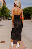Raven's Charm Spaghetti Straps Backless Pleated Dress