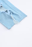 Azure Assembled Bib Pocket Worn Denim Jumpsuit