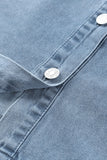Blue Indigo Charm Button-Up Long Sleeve Denim Mini Dress