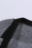 Checkers Print Front Open Cardigan - Mystique-Online