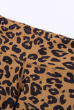 Brown High Waisted Short Leggings and Bra in Wild Leopard Print - Mystique-Online