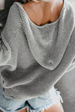 Grey Dropped Sleeve Hoodie with Front Zipper
