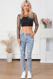 Kendall Pearl and Rhinestone Mesh Top