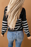 Ebony Striped Turtleneck Sweater