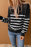 Ebony Striped Turtleneck Sweater