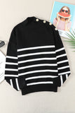 Ebony Striped Turtleneck Sweater