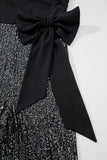 Sparkling Bandeau Knot-Front Sequin Wide-Leg Jumpsuit