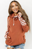 Effortless Aztec Printed Zipped Hoodie - Brown