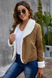 Brown Fleece Front Open Jacket