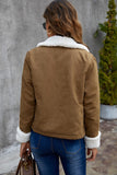 Brown Fleece Front Open Jacket