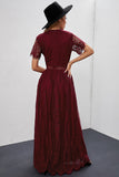 Timeless Lace Maxi Dress in Burgundy