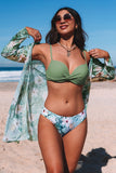 3 Piece Caribbean Floral Swimsuit and Kimono