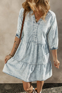 Denim Reverie Dusk Blue Half Sleeve Dress