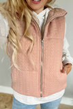 Rustic Cable-Knit Zippered Vest