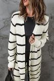 Timeless Striped Long Cardigan