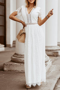 Timeless Lace Maxi Dress in White