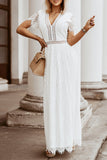 Timeless Lace Maxi Dress in White