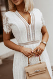 Timeless Lace Maxi Dress in White