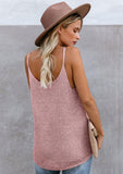 Ava Cami Tank Knitted Top Pink - Mystique-Online