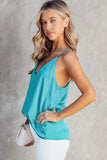 Sky Blue Satin Tank Top