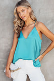 Sky Blue Satin Tank Top