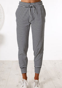 Casual Joggings Black Striped - Mystique-Online