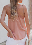 Delicate Lace V Back Strappy Top Light Pink - Mystique-Online