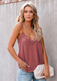 Delicate Lace V Back Strappy Top Rose - Mystique-Online