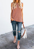 Greece Sunsets High Neck Knitted Top Peach - Mystique-Online