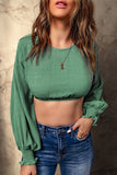 Bae Cotton Long Bubble Sleeve Crop Top