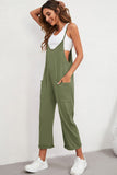 Green Straight Leg Pocketed Jumpsuit