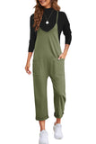 Green Straight Leg Pocketed Jumpsuit