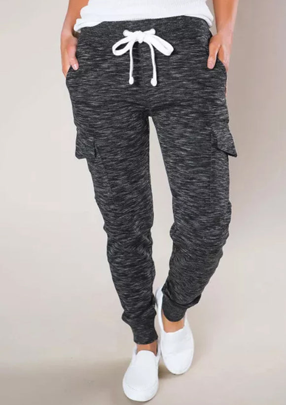 It's Cloudy With Pockets Casual Joggers Black - Mystique-Online