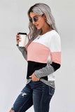 Pink Lexi Colour Block Long Sleeve Top