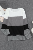 Grey Lexi Colour Block Long Sleeve Top