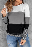 Grey Lexi Colour Block Long Sleeve Top