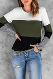 Green Lexi Colour Block Long Sleeve Top