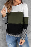 Green Lexi Colour Block Long Sleeve Top