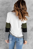 Green Lexi Colour Block Long Sleeve Top