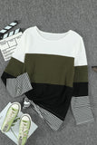 Green Lexi Colour Block Long Sleeve Top