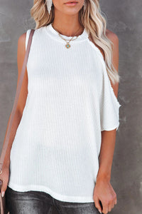 White Long Soft Knit Ribbed Top