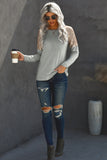 Grey Sequins Long Sleeve Top - Mystique-Online