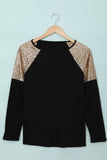 Black Sequins Long Sleeve Top - Mystique-Online