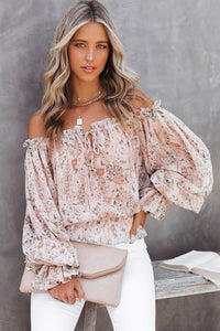 Pink Floral Candy Off Shoulder Blouse - Mystique-Online