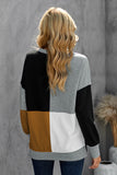 Grey Elegant Colour Block Pullover