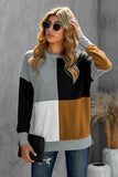 Grey Elegant Colour Block Pullover