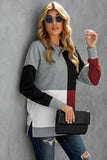 Red Elegant Colour Block Pullover