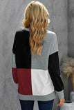 Red Elegant Colour Block Pullover