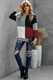 Red Elegant Colour Block Pullover