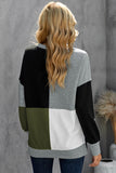 Green Elegant Colour Block Pullover